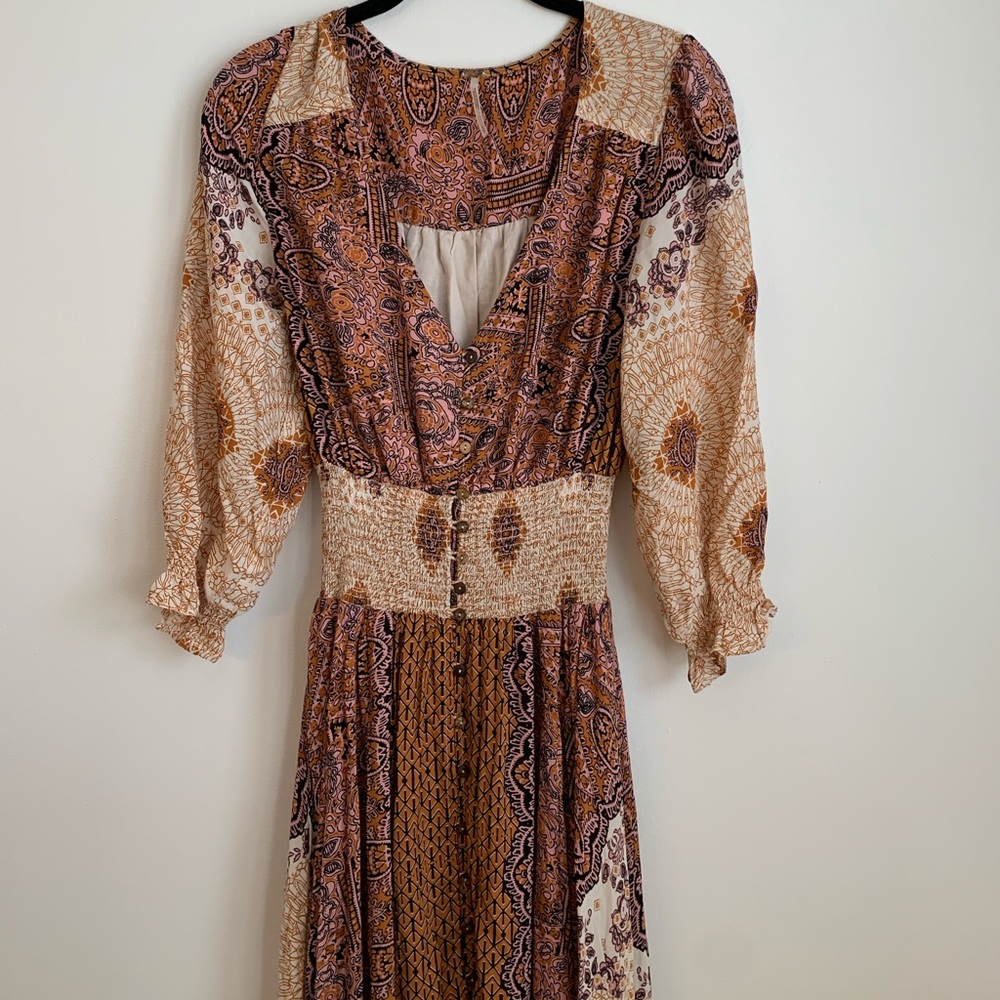 Free People Multi Color Maxi Dress Size Small